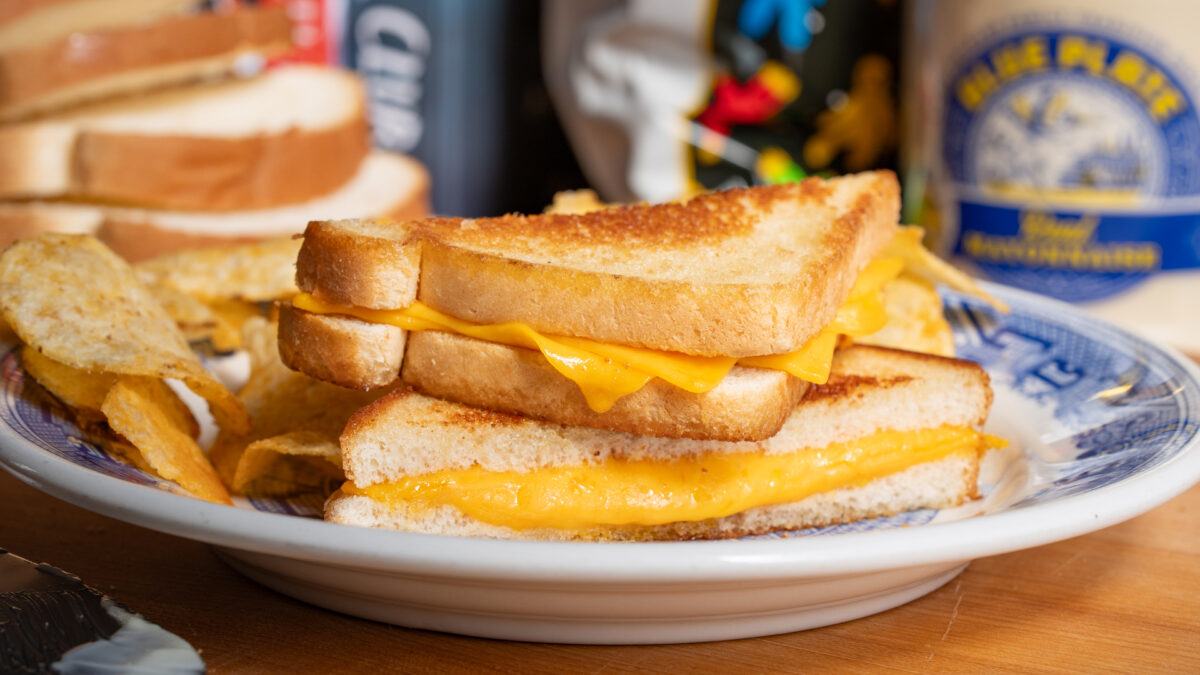classic grilled cheese sandwich on a plate
