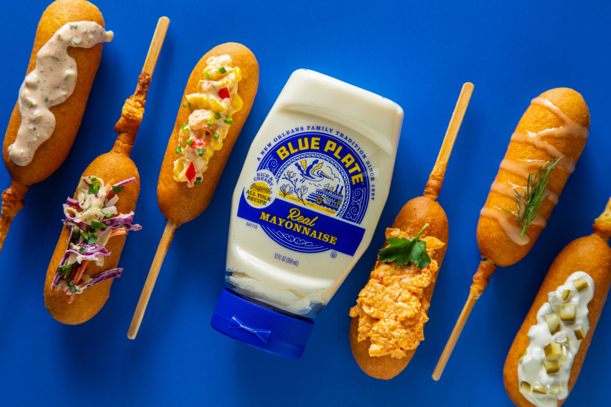 Blue Plate Mayo and corn dogs